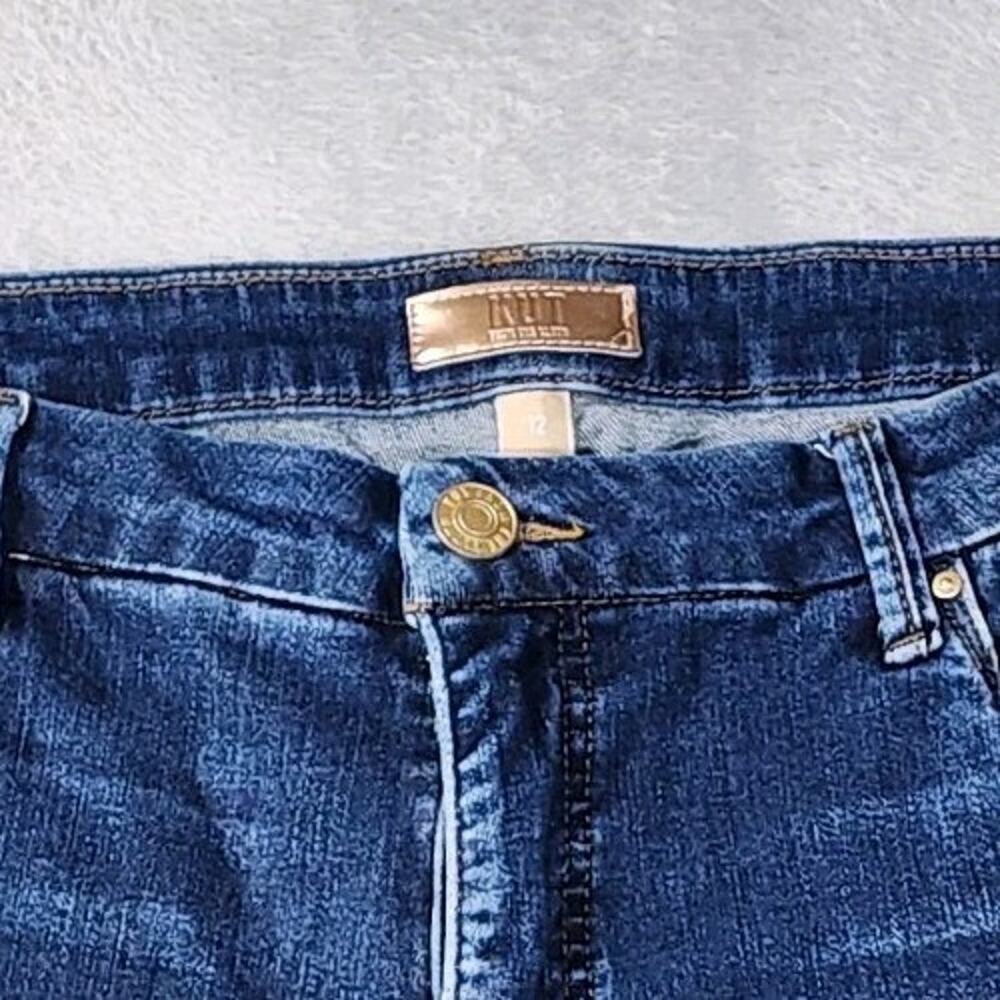 Kut From The Kloth Meg Fab Ab Wide Leg Jeans Blue High Rise Raw Hem Womens 12 - Picture 4 of 9